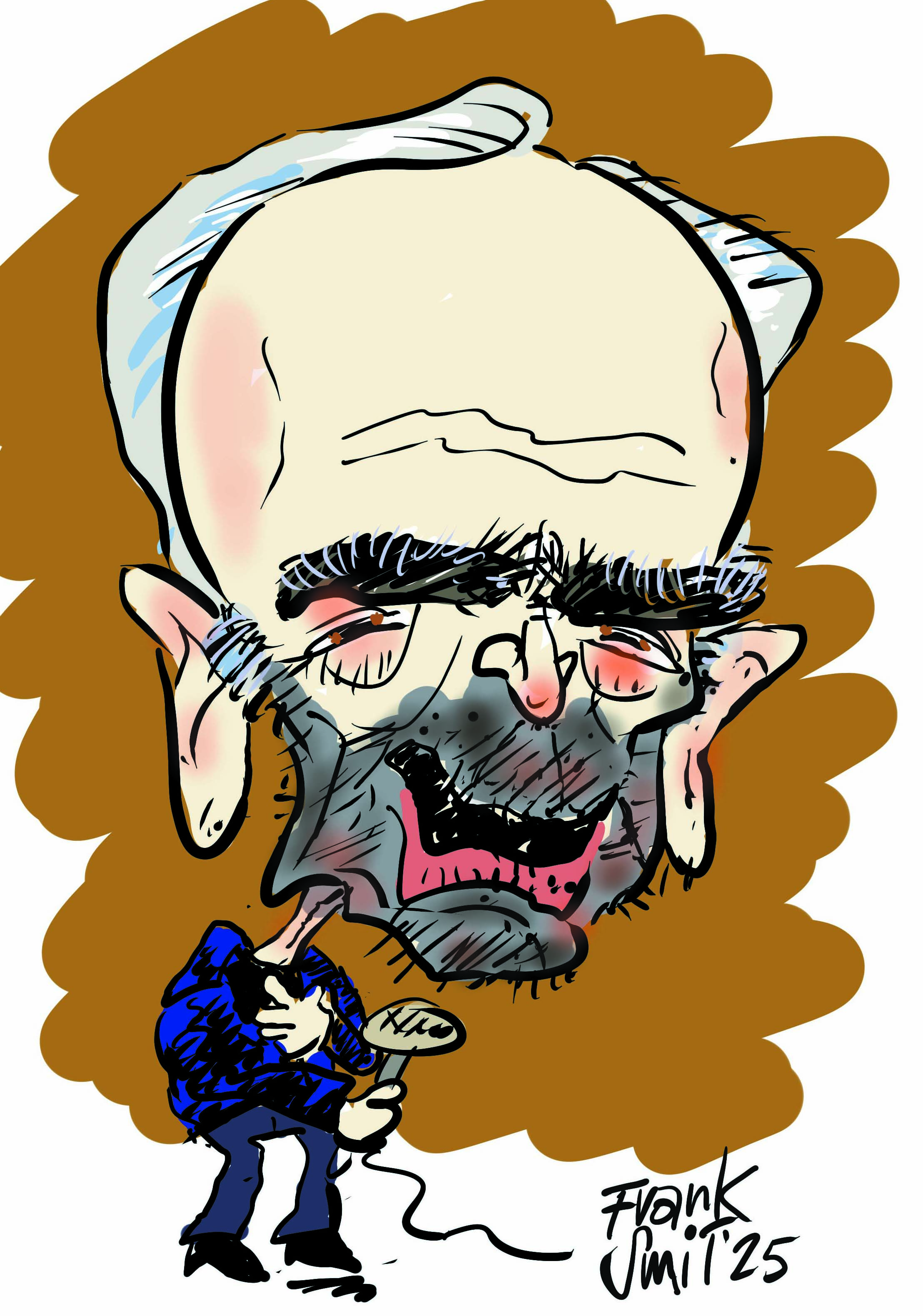 Karikatuur van charles aznavour
