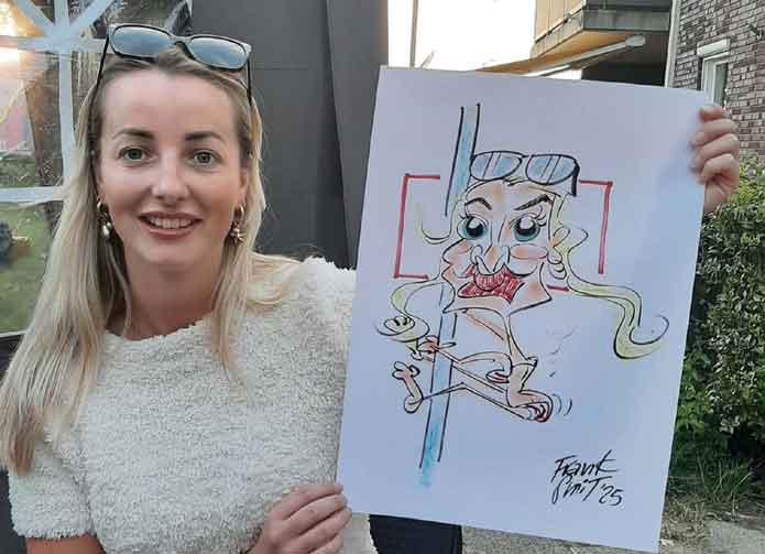 Karikatuur van paaldanseres 